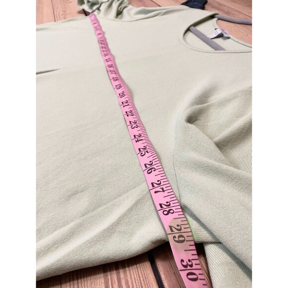 Dia & Co 3X Green V-Neck Soft Tunic Bell 3/4 Sleeves Double Fold Front Fall Chic - Picture 4 of 8